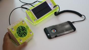 Mycelium hemp solar phone charger and speakers